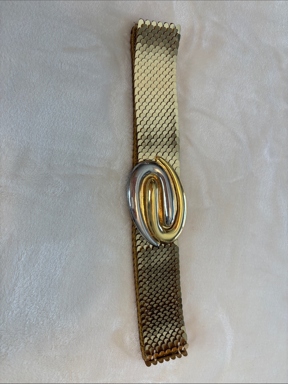 Vintage Day-Lor Gold and Silver Fish scale Mesh Statement Belt - Fabulous!